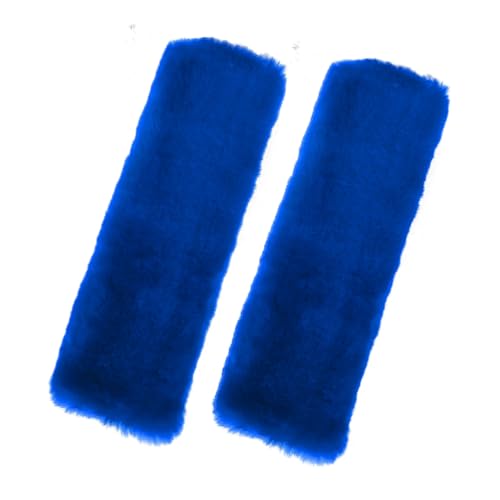 Andalus Genuine Sheepskin Car Seat Belt Cover Pad – Soft Fuzzy, Comfy Fluffy Seatbelt Covers, Shoulder Pad Neck Cushion Protector, Car Accessories for Woman, Man, Girl (Blue, 2-Pack) - color: Blue
