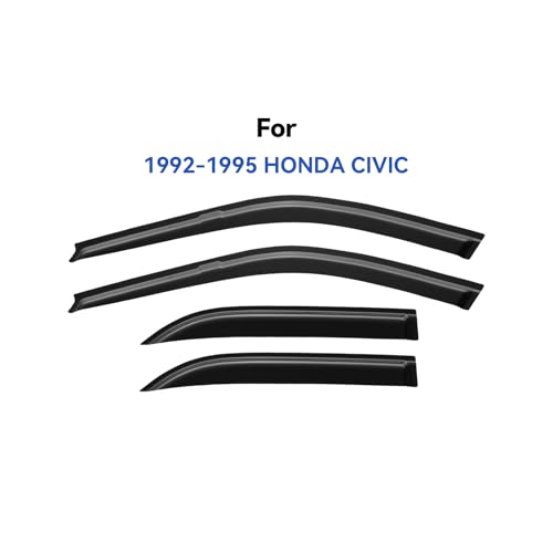 Window Visors Rain Guards Shield for 1992 1993 1994 1995 Honda Civic Sedan, Out-Channel Window Vent Wind Deflectors Visors Shades for 92 93 94 95 Civic - size: 1992-1995 Honda Civic