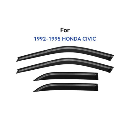 Window Visors Rain Guards Shield for 1992 1993 1994 1995 Honda Civic Sedan, Out-Channel Window Vent Wind Deflectors Visors Shades for 92 93 94 95 Civic - size: 1992-1995 Honda Civic