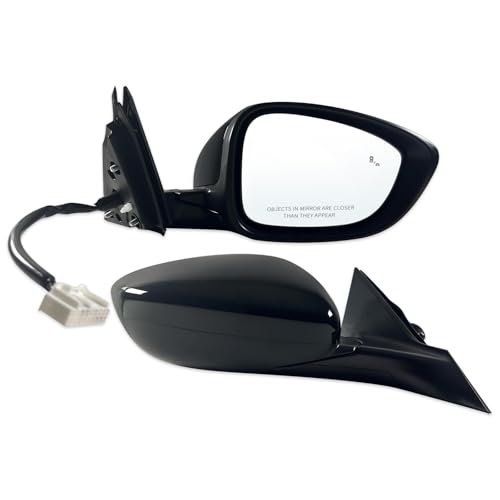 Right Passenger side Mirror Fits 2018-2022 Honda Accord LX, Sport With Power Glass, Heated, Blind Spot Detection and Manual Folding Match to Crystal Black Pearl Replace HO1321329 (7Pins) - color: Black, size: 7Pins-Right