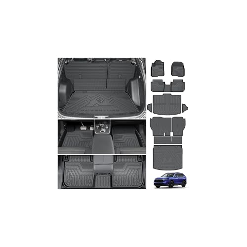 Powerty Floor Mats for 2023-2025 2026 Honda CRV (Gas Model Only) Car Mats, All Weather TPE Custom Upper & Lower Position Cargo Liner Seat Back Covers Protectors Full Set Car Accessories - size: 4)Honda CR-V Gas｜23-26｜Full Set