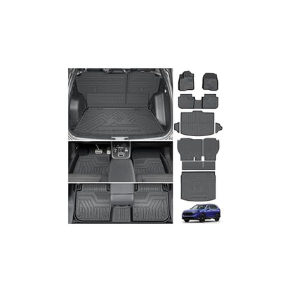 Powerty Floor Mats for 2023-2025 2026 Honda CRV (Gas Model Only) Car Mats, All Weather TPE Custom Upper & Lower Position Cargo Liner Seat Back Covers Protectors Full Set Car Accessories - size: 4)Honda CR-V Gas｜23-26｜Full Set