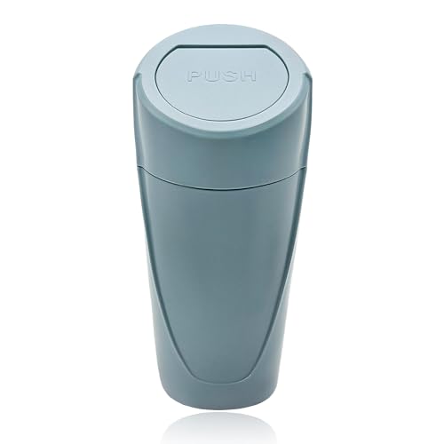 Car Trash Can with Lid, Mini Portable Auto Cup Holder Garbage Bin Leakproof Trash Organizer, Universal Multipurpose Storage Container Garbage Organizer for Car Home Office (Black Green) - color: Black Green