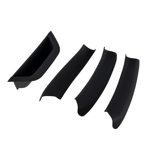 Black 4PCS Left Door Armrest Pull Handle Covers Storage Compartment Compatible with BMW X3 F25 2010-2016 X4 F26 2014-2017 Driver Side Container Storage Box - color: Black, size: 4pcs Left Door Armrest & Pull Handle