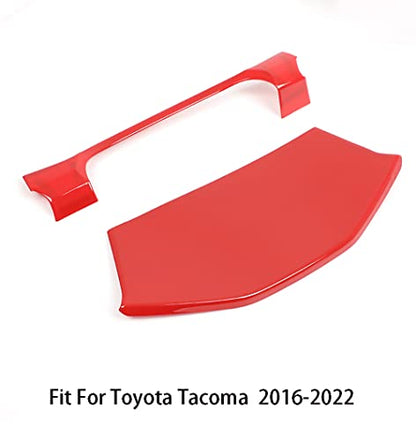 Car Accessories Fit for Toyota Tacoma 2016-2022 2023 Inner Look Central Console Dashboard Panel Cover Trim Frame (Red) ABS 2PCS - color: Red