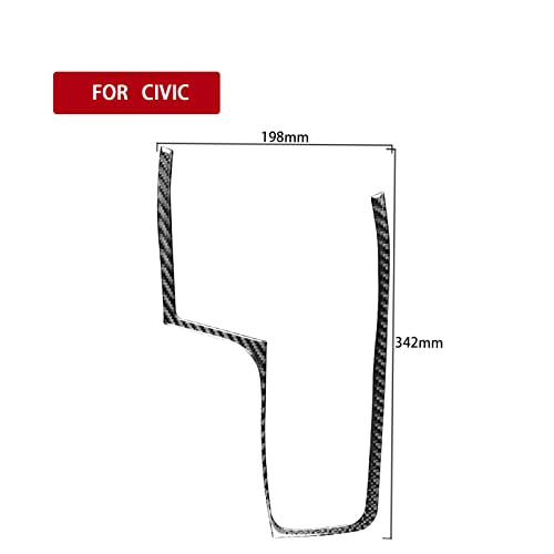 Real Carbon Fiber Center Console Gear Shift Surround Frame Interior Trim Sticker Cover Compatible with Honda Civic 9 Coupe/Sedan 2013 2014 2015 Accessories Black - color: Center Console Gear Shift Surround Frane