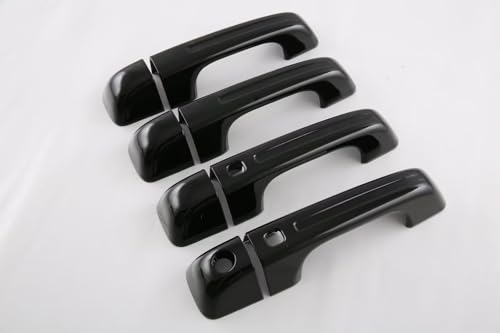 ERIDANUS Auto Accessories Fit for Dodge RAM 1500 2024 2023 2022 Side Door Handle Bowl Frame Cover Trim (Glossy Black with Smart Key Hole) ABS 8PCS - color: Glossy Black With Smart Key Hole