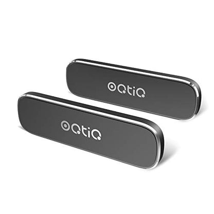 OQTIQ [2 Pack] Magnetic Car Mount, Phone Magnet for Car, Universal Stick On Rectangle Flat Dashboard Car Phone Magnet Mount for Cell Phones and Mini Tablets (Rectangle Flat) with 2 Metal Plates - color: Black