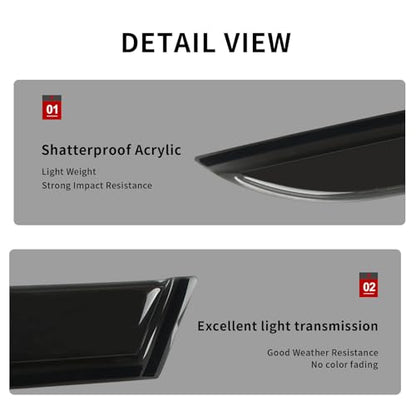Window Visor Wind Deflector, 4PCS Tape-On Rain Guards for 2026 Toyota RAV4, Outside Mount Sun Shade Side Window Vent Visors, Black