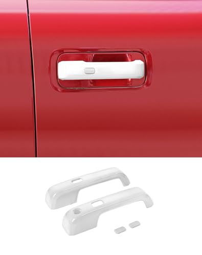 4pcs White Exterior Door Handle Covers Decor Trim with Smart Key Cutout Compatible with Ford F150 2DR 2015-2020 Outside Door Handle Protection Shell - color: 2pcs White