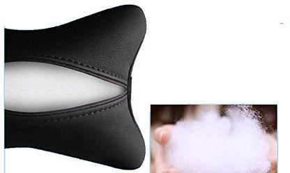 Car Neck Pillows 2pcs Pack Car Headrest Pillow Pu Leather Car Cervical Pillows for Traveling Car Pillows Filled by Fiber (Black) (Black Blue) - color: Black Blue