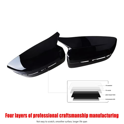 AJHLJ® Black Rearview Mirror Cover Side Mirror Covers Caps for BMW 3 4 5 7 8 Series G20 G21 G22 G23 G26 G30 G31 G11 G12 G14 G15 G16 2017-2021 (Glossy Black) - color: Glossy Black