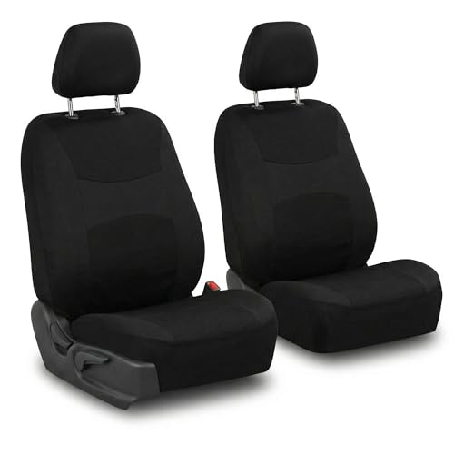 FH Group Universal Car Seat Covers Front Set for SUV Truck Sedan Vans | Waterproof All-Purpose Cloth Seat Cover Set Airbag Compatible Washable Split Bench Protector Interior Upgrade - Black - color: Black, size: Front Set