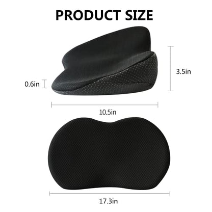 Livtribe Car Seat Cushion - Memory Foam Car Seat Pad - Sciatica & Lower Back Pain Relief - Car Seat Cushions for Driving - Road Trip Essentials for Drivers(Black) - color: Black