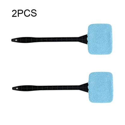 Inside Window Cleaning Tool Windshield Cleaner Car Inside Window Glass Cleaning Tool with Handle 2PCS Blue