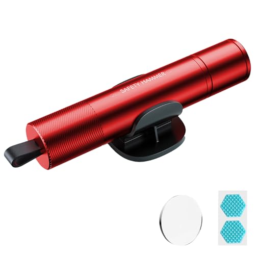 MOTORBUDDY Window Breaker Seatbelt Cutter, Car Window Breaker Tool, Emergency Glass Breaker and Auto Escape Tool，Car Accessories for Women - color: Red （1 pack)