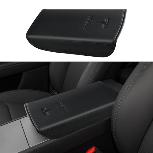 Center Console Armrest Cover Designed for Tesla Model 3 Highland 2024-2027/Model Y Juniper 2025-2027 Refresh,Center Console Accessories for Model 3/Y Interior Accessories 2026 Black - color: Black