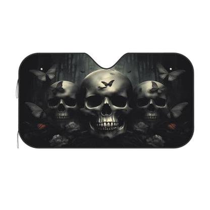 Skull Car Sun Shade Windshield Sunshade Foldable Front Window Shield Cover for Truck SUV - color: Blue11