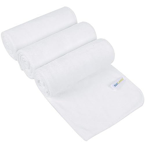 SINLAND Microfiber Gym Towels Super Absorbent Compact Travel Workout Towel Quick Dry Camping Sweat Towel for Sports Beach Swimming Backpacking Hiking and Yoga Men Women 16 Inch X 32 Inch - color: Whitex3