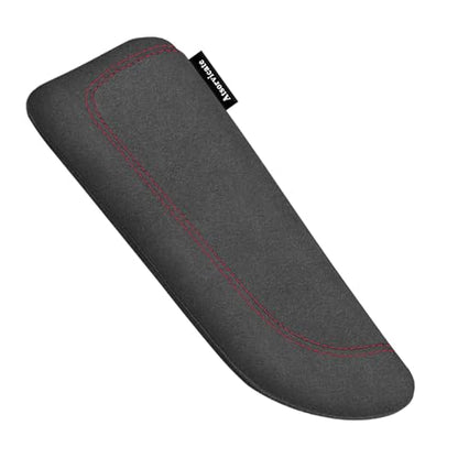 Italian Alcantara Style Fur Car Elbow Rest Pad - Universal Armrest & Knee Cushion - Thigh Support Comfort Pillow - color: Red Line Right