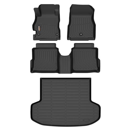 Binmotor-All Weather Car Floor Mats and Cargo Liner Set for Nissan Versa 2020-2025, 2 Rows with Cargo Mat Set, TPE Liners for Versa Accessories Mats Trunk Liner Mat-Black - style: 1) Car Mats for Nissan Versa (2020-2025)