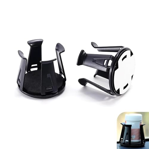 2PCS Car Cup Holder Insert, Upgraded Adaptive Clamping Arm Auto Cup Holder Expander, Adjustable Anti-Shake Car Drink Holder Insert, Anti-Slip Self-Adhesive Bottle Locking Expander Accessory