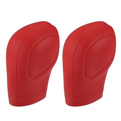 Motoforti Universal Car Gear Shift Cover Comfortable Handbrake Shifter Cover, Anti-Slip, Silicone, Red, 2 Pcs - color: Red
