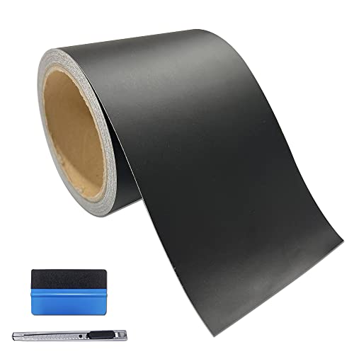 LZLRUN Free Tool Kit Matte Vinyl Tape for Black Out Chrome Delete Window Trim Door Trim (4Inches x 30Feet) - color: Matte, size: 4Inches x 30Feet