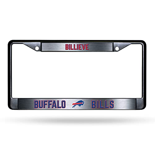 NFL Buffalo Bills Billieve Black Chrome License Plate Frame - 2-Screw Mount - color: Bills