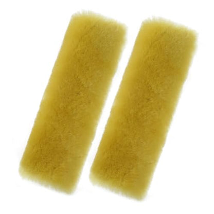 Andalus Genuine Sheepskin Car Seat Belt Cover Pad – Soft Fuzzy, Comfy Fluffy Seatbelt Covers, Shoulder Pad Neck Cushion Protector, Car Accessories for Woman, Man, Girl (Lemon Yellow, 2-Pack) - color: Lemon Yellow