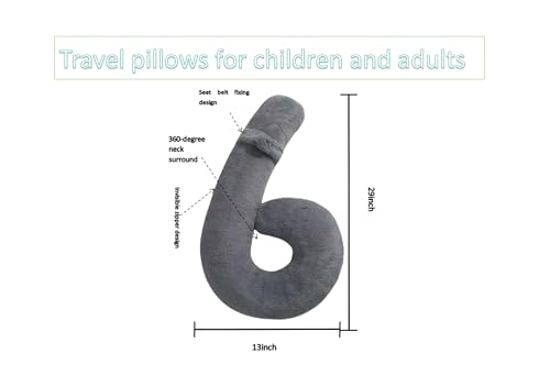 Long-Distance Travel Neck Pillow Car Sleep Aid Pillow, Home/Office Lumbar Pillow, Ergonomic Wrap-Around Neck Pillow, Neck Support for Adults and Children, Multifunctional Travel Pillow - color: Grey