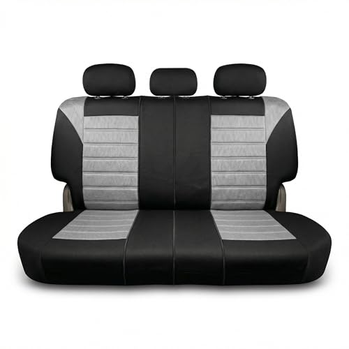 FH Group Car Seat Cover for Back Seat Premium 3D Air Mesh Gray Seat Cover Universal Fit Rear Seat Cover Split Bench Car Seat Protector for Dogs and Kids, Car Interior Accessories for SUV Sedan Van - color: Gray, size: Rear Set