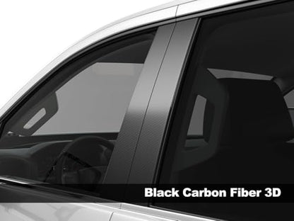 Rvinyl Pillar Post Pre Cut Window Trim Kits in Carbon Fiber 4D Black Compatible with Chevrolet Tahoe 2015-2020 - Adhesive Backs - color: Carbon Fiber 4d (Black)