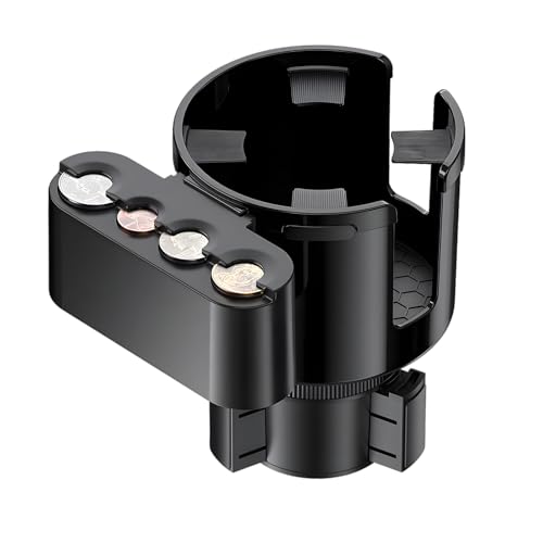 GDQ 2-in-1 Car Cup Holder Expander with Coin Organizer - Adjustable Base, Universal Fit for Most Vehicles, Compatible with Yeti/Stanley Large Mugs & All Handle Cups, Automotive Interior Storage