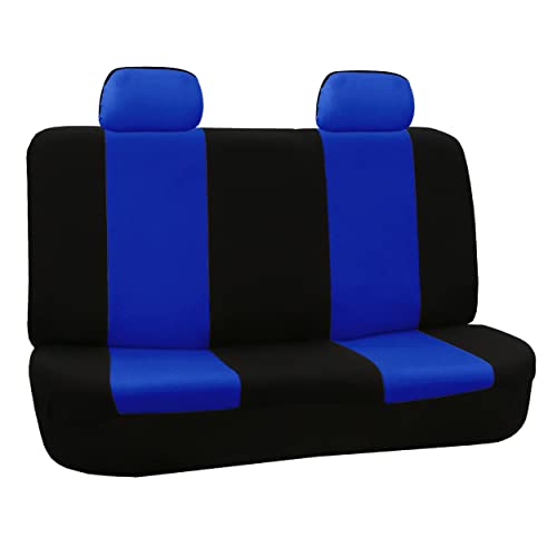 FH Group Car Seat Cover for Back Seat Cloth - Universal Fit Rear Seat Covers for Cars with Solid Bench,Car Seat Protector for Dogs and Kids,Car Interior Accessories for SUV, Sedan and Van Blue - color: Blue, style: Seat Cover Rear Set