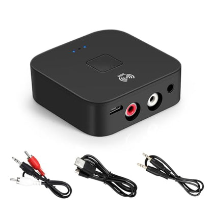 Bluetooth Receiver for Home Stereo RCA, 3.5mm AUX Wireless Audio Adapter for Home and Car Stereo System,NFC-Enabled