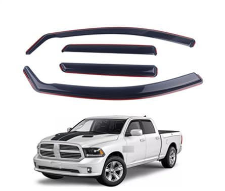 in-Channel Rain Guards 4-Piece Compatible with 2009-2018 Dodge Ram 1500 Crew Cab Window Visors Side Window Deflectors Shield Shade - size: 2009-2018 Dodge Ram 1500 Crew Cab