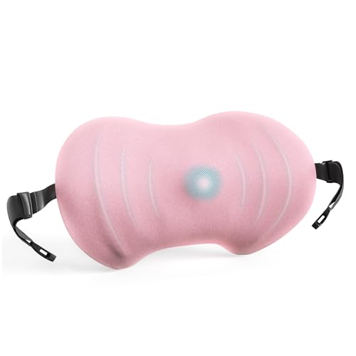 Lumbar Support Pillow, Ergonomic Back Cushion for Office Chair with Adjustable Straps & Detachable Breathable Cover,Memory Foam Car Lumbar Pillow, Back Support Pillow for Car, Office,Bed Rest(Pink) - color: Pink