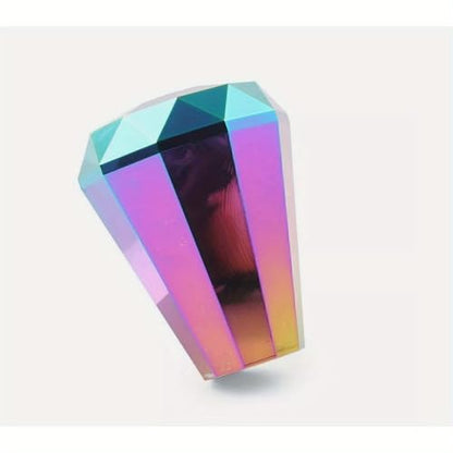 JDM Diamond Brunt Manual Gear Shift Knob | Multi-Color Acrylic with Metallic Finish | Fit for American Cars | Durable & Stylish Car Interior Accessory, Cute Car Gear Shifter Cover