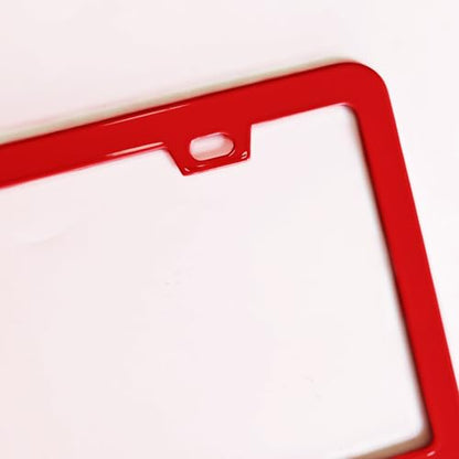 2 Packs License Plate Frame Aluminum Metal Licence Plate Holder for Car Universal Fit for Men Women (Red) - color: Red