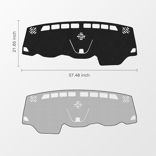 KUST Black Dash Cover for Jeep Cherokee Latitude 2014-2023 Polyester Dashboard Cover Non-Slip Center Console Dash Cover Interior Accessories for Cherokee - size: Cherokee Latitude 14-23(black)