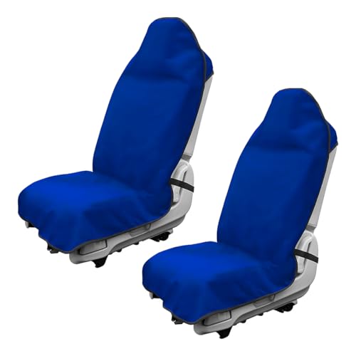 DXNQ 2PCS Car Towel Seat Cover, Waterproof Sweating Non-Slip Premium Soft Towel Carseat Protector, Universal Machine Washable Car Truck SUV Front Seat Cover for Gym Workout Beach Hiking (Blue) - color: Blue, 2pcs, Front