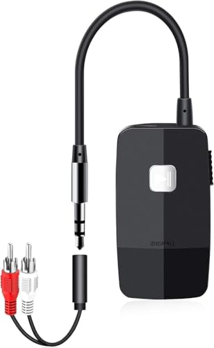 iDIGMALL Advanced Bluetooth 5.4 Receiver for Home Stereo, Wireless Audio Adapter for Wired Speaker Car Stereo Music Streaming with 3.5mm RCA Jack, 20 Hours Playtime, Easy to Slide ON/Off, Multi-Point - color: J205