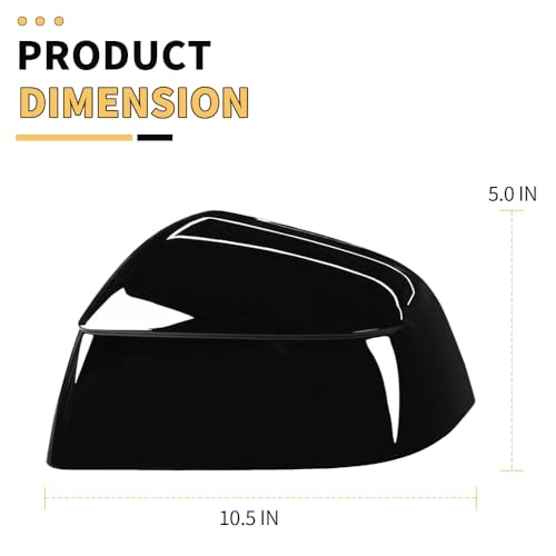 MAXDOM Side Mirror Cap Compatible with Tesla 2025+ Model Y Juniper (Gloss Black, Model Y Juniper 2025+) - color: Gloss Black