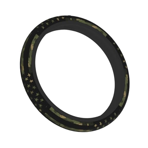 Camo Flag Steering Wheel Covers Non Slip Neoprene Universal 15 Inch Steering Wheel Protector Car Cover for Men Women - color: Camo Flag