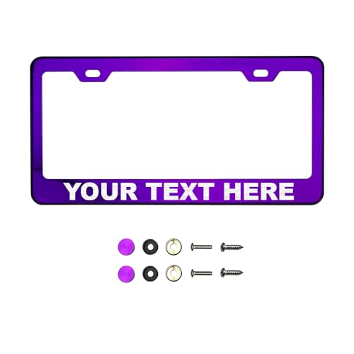 T304 Stainless Steel License Plate Frame – 8K Mirror Polish Finish, Rust-Resistant, Slim Design, Universal Fit, Includes Screw Caps, Washers & Stainless Steel Screws (Customize) - color: customize