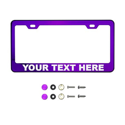 T304 Stainless Steel License Plate Frame – 8K Mirror Polish Finish, Rust-Resistant, Slim Design, Universal Fit, Includes Screw Caps, Washers & Stainless Steel Screws (Customize) - color: customize