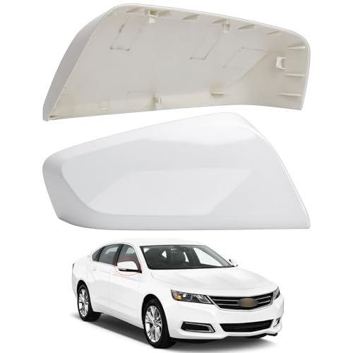 Passenger Side Mirror Cover Replacement for Chevrolet Chevy Impala 2014 2015 2016 2017 2018 2019 2020 - Right Side Mirror Covers, Rear View Mirrors Cap Accessories White - color: White, size: Passenger Side (Right)