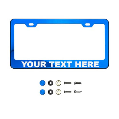 T304 Stainless Steel License Plate Frame – 8K Mirror Polish Finish, Rust-Resistant, Slim Design, Universal Fit, Includes Screw Caps, Washers & Stainless Steel Screws (Customize) - color: customize