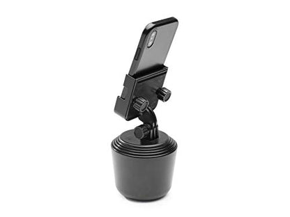 WeatherTech CupFone Two View – Adjustable, Universal Cup Holder Phone Mount Car & Truck Accessory – Best Design for iPhone & Smartphone Charging – Black Plastic Knobs - color: Black Plastic Knobs